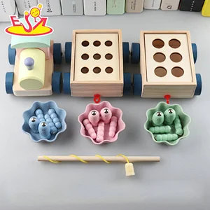 New design educational wooden pull along toys for kids W05C146