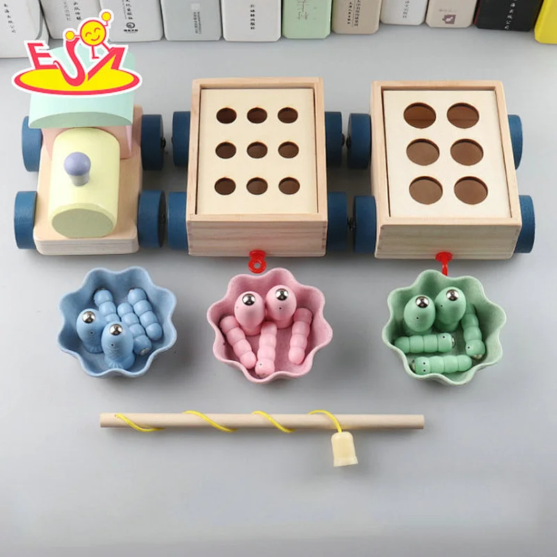 New design educational wooden pull along toys for kids W05C146