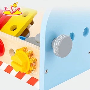 2021 Creative educational  pretend play set hardwood tool box for kids W03D150