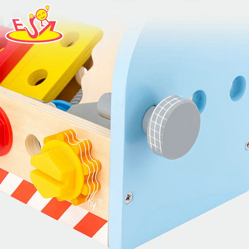 2021 Creative educational  pretend play set hardwood tool box for kids W03D150