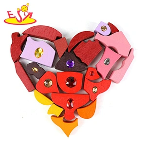 Most popular Solid wood +gem Wooden gem puzzle for kids W14A264