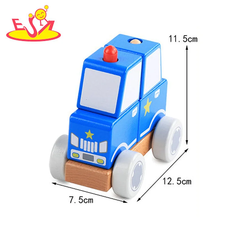 2021 Customize Wooden police car set for kids W04A530