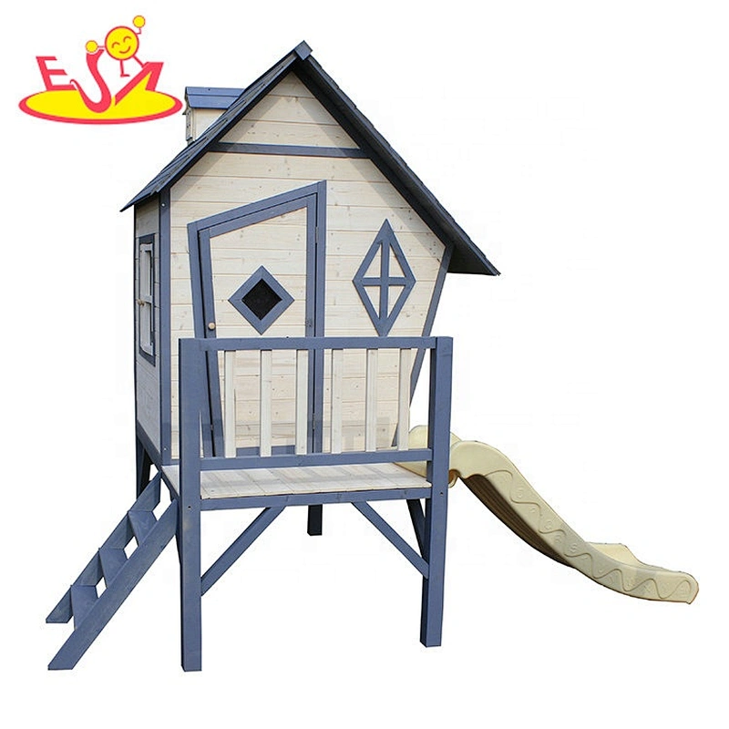 Backyard large wooden play house for  kids playing  W01D081A