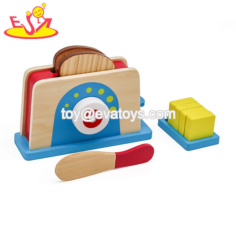 High quality eduacational toaster set wooden toy for children W10D258A