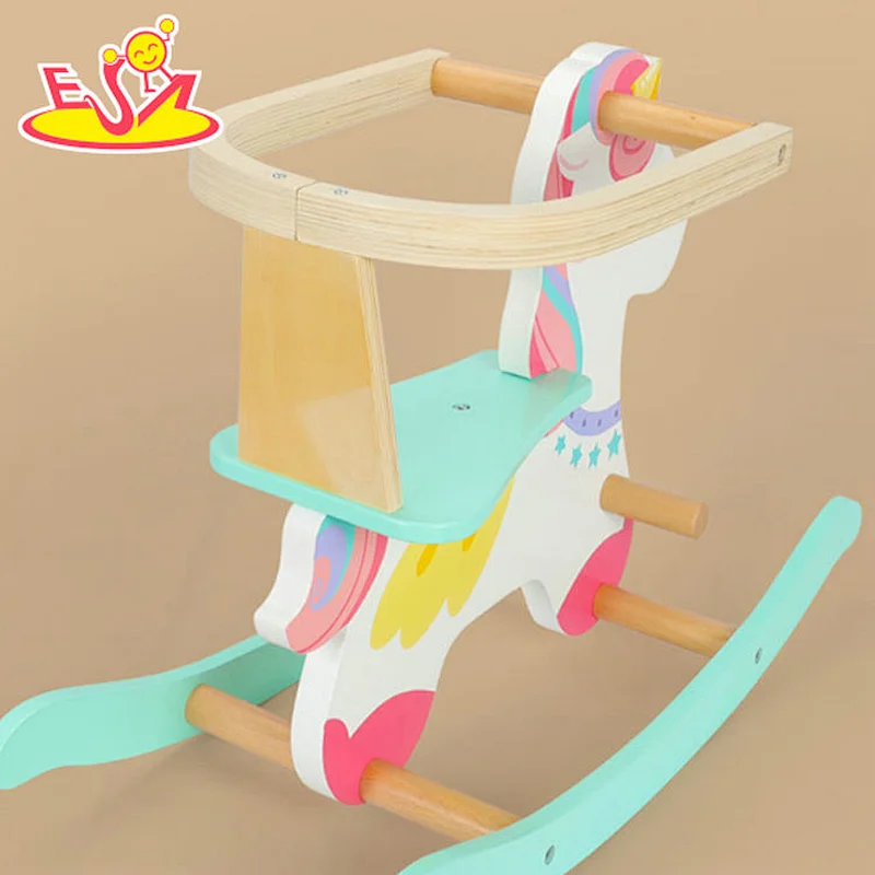 2021 New arrived  wooden kids rocking horse for baby  W16D132