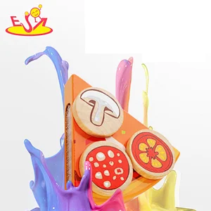 High quality preschool pretend play cutting wooden toy food set for children W10B385