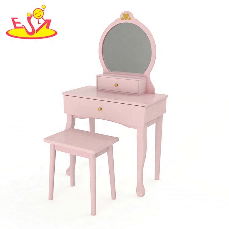Customize wooden girls pink dressing table for wholesale W08H140A