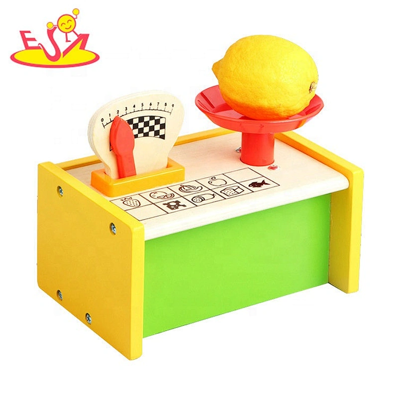 Hot sale intelligent pink wooden assemble tools platform scale toy for children W10D290