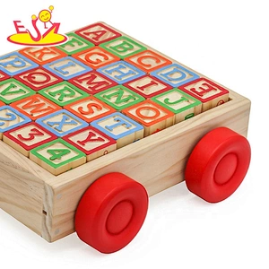 2021 wholesale Wooden blocks car for toddlers W13C045