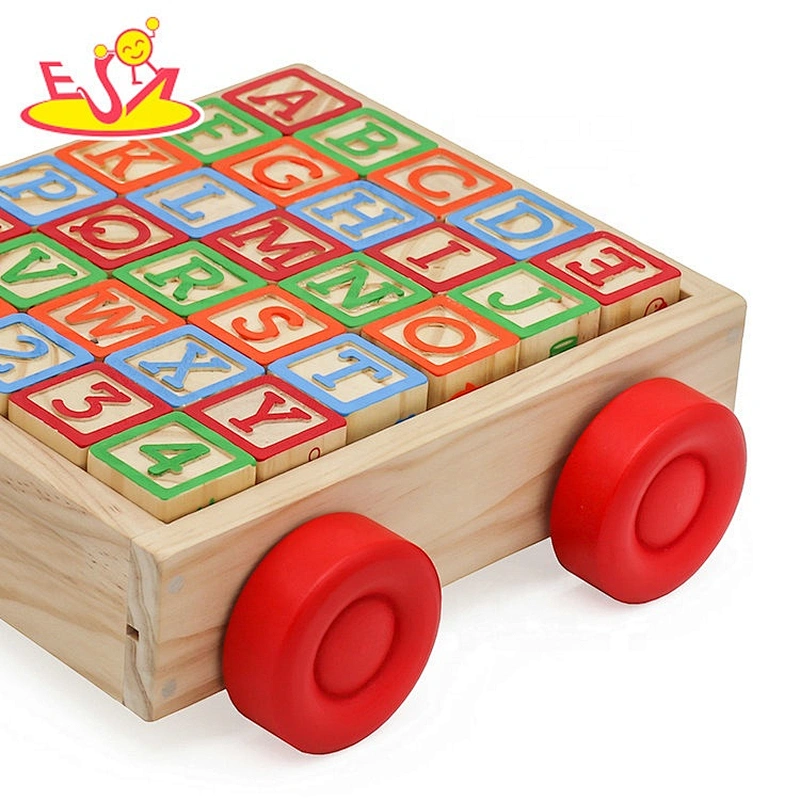 2021 wholesale Wooden blocks car for toddlers W13C045