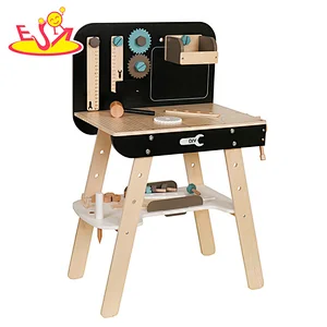 Customize educational wooden drill & learn toolbox workbench DIY toys for kids W03D140