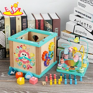 2021 Popular educational activity matching box number recognition wooden bead maze toy for kids W11B277