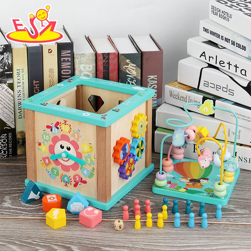 2021 Popular educational activity matching box number recognition wooden bead maze toy for kids W11B277