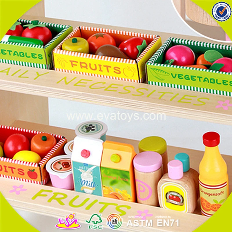 2018 New design wooden market shop toy children wooden market shop toy educational wooden market shop toy W10A061