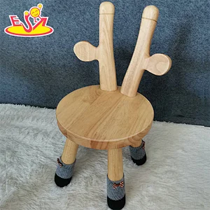 2021 New cute cartoon costomized morden design wooden chair for kids W08G313