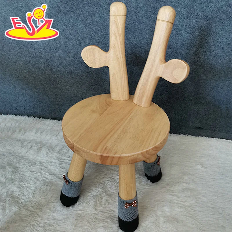 2021 New cute cartoon costomized morden design wooden chair for kids W08G313