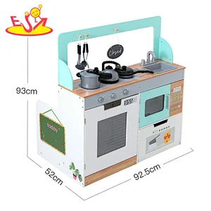 2021 Double-sided wooden kitchen pretend cooking role play for kids W10C612