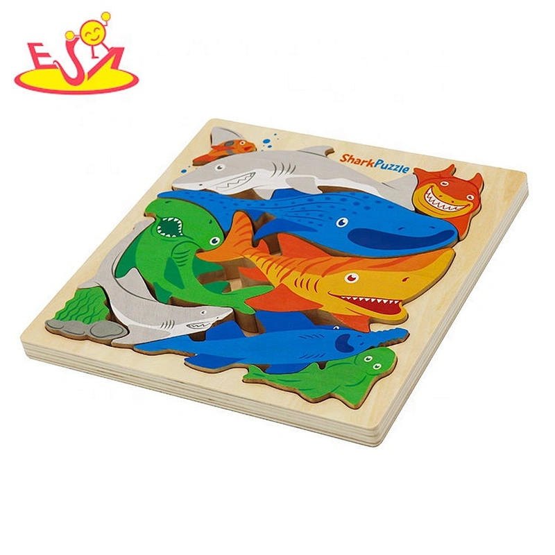3D hot sale wooden Sharks puzzle W14D227