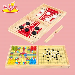 High quality wooden 3 in 1 ejection chess for kids W11A131
