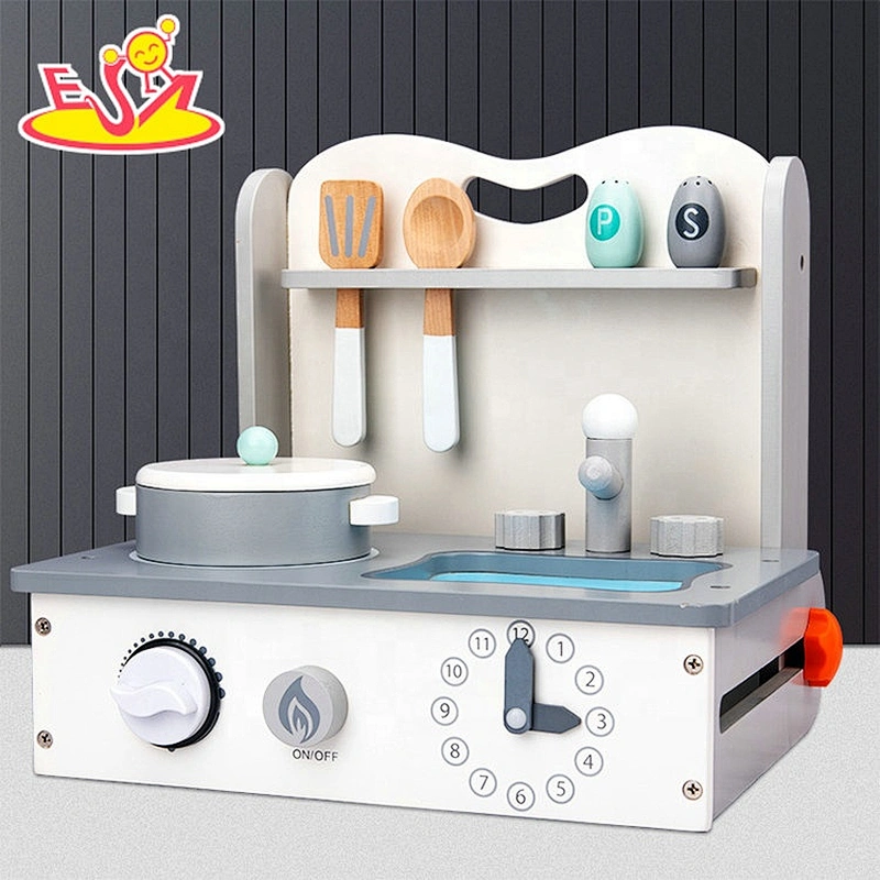 2021 Best sale mini little wooden kitchen play set for kids pretend play W10C606