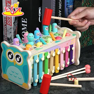 High quality funny wooden baby hammer toy for wholesale W11G083