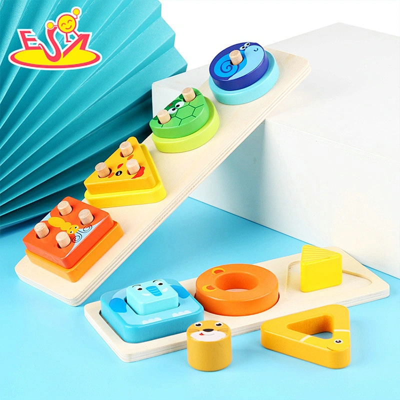 2021 New arrival shape matching toys early educational animal recognition game stacking block  W13E157