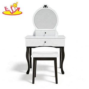 2021 New released girls pink wooden toy makeup table for wholesale W08H140D