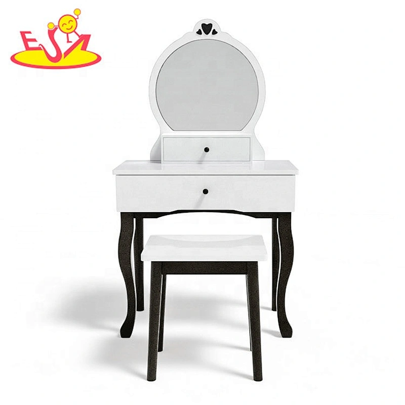 2021 New released girls pink wooden toy makeup table for wholesale W08H140D