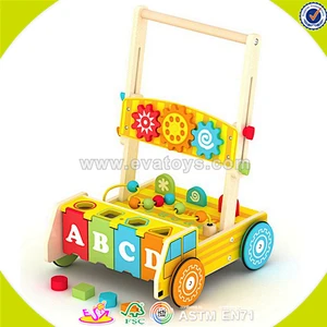 wholesale lovely wooden doll prams stroller for kids push W16E032