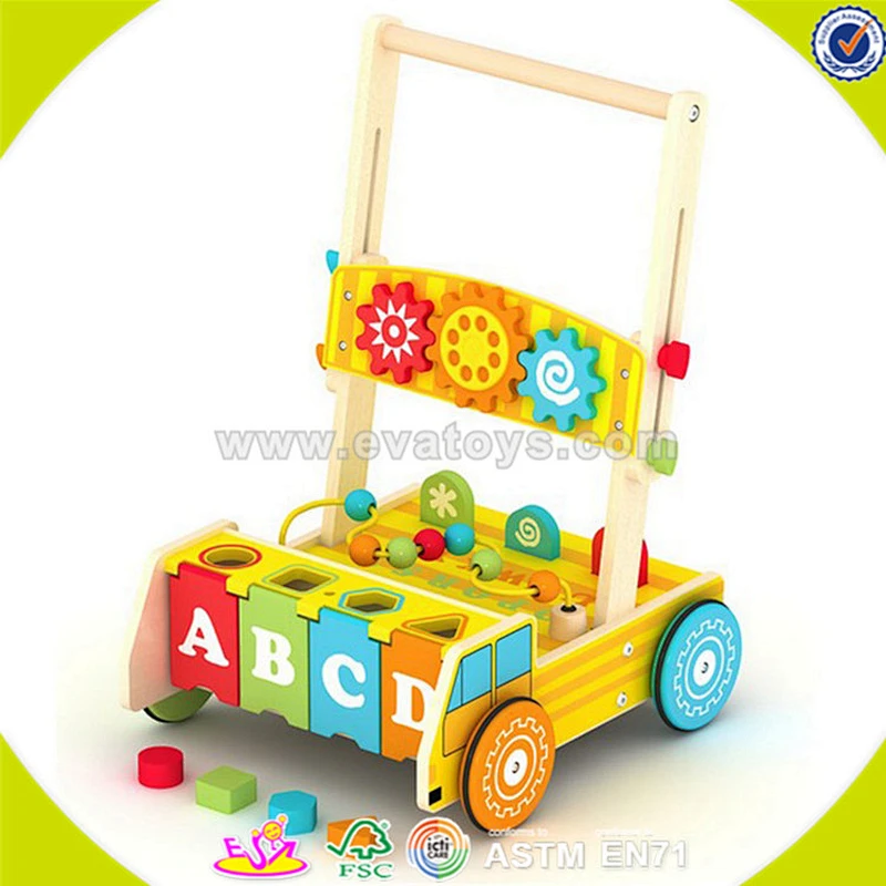 wholesale lovely wooden doll prams stroller for kids push W16E032