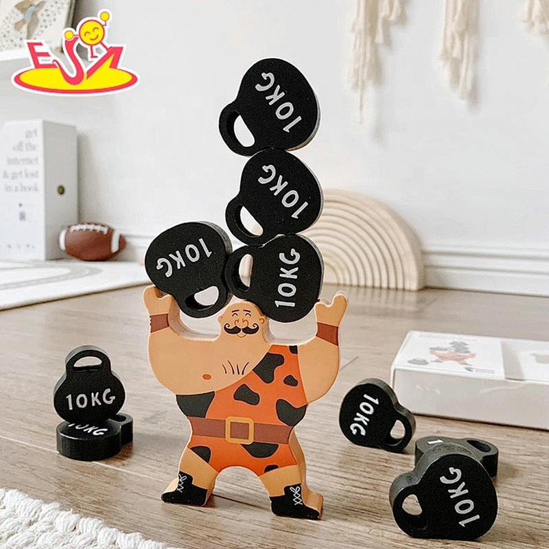 2021 Popular cartoon balance block game hand-eye coordination early education wooden stacking toys W13D315
