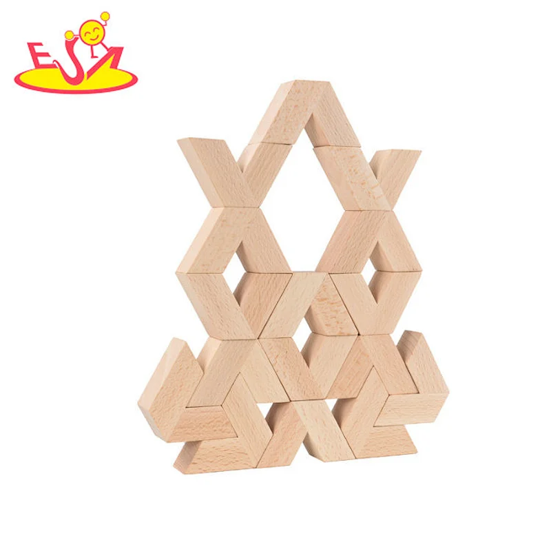 Most popular wooden blocks building stacking toys for kids W13A255