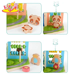 High quality educational activity wooden bead maze toy for kids W11B281