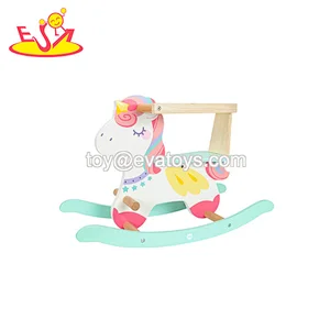 High quality  cute cartoon wooden rocking horse for kids  W16D127