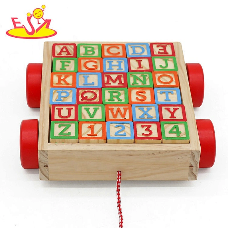 2021 wholesale Wooden blocks car for toddlers W13C045