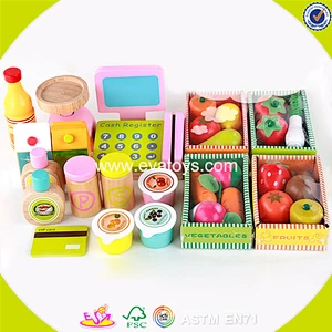 2018 New design wooden market shop toy children wooden market shop toy educational wooden market shop toy W10A061