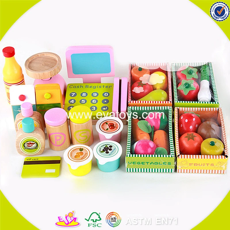 2018 New design wooden market shop toy children wooden market shop toy educational wooden market shop toy W10A061
