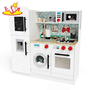 Best sale white wooden kitchen set toys for pretend play W10C609