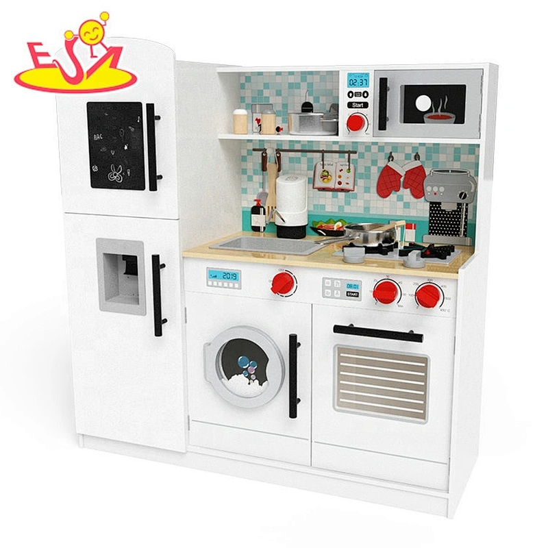 Best sale white wooden kitchen set toys for pretend play W10C609