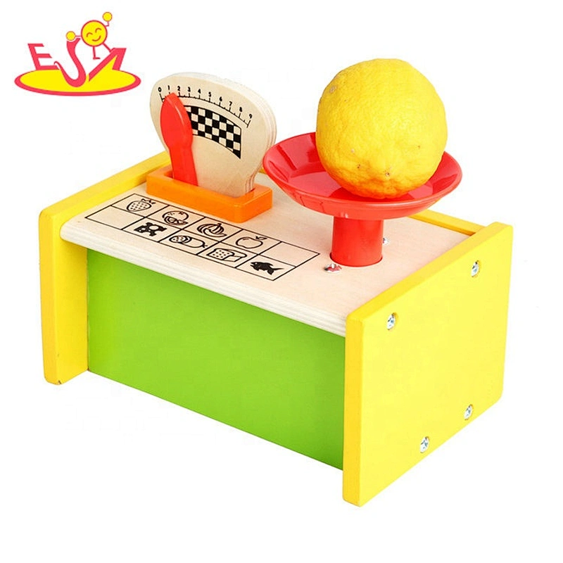 Hot sale intelligent pink wooden assemble tools platform scale toy for children W10D290