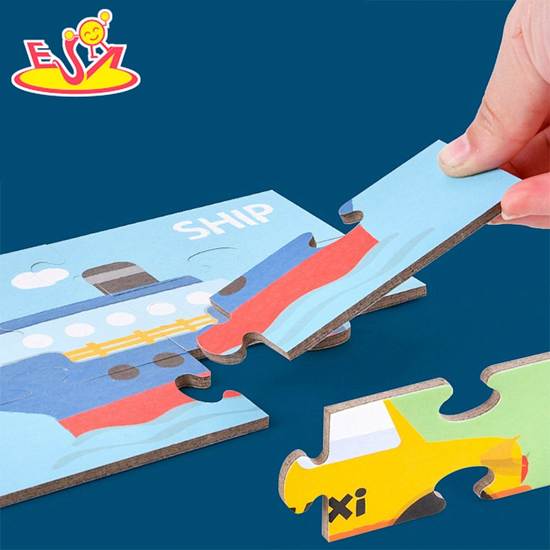 Most popular wooden animal learning puzzle preschool shape recognition game jigsaw puzzle for kids W14A296
