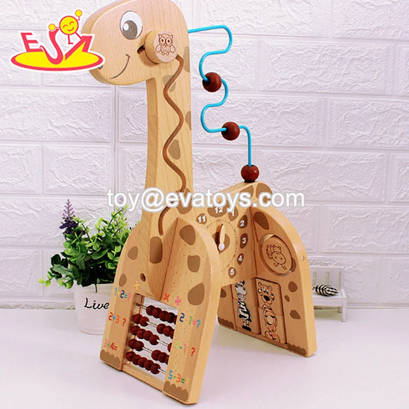 High quality educational activity wooden bead maze toy for kids W11B281
