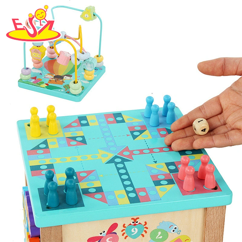 2021 Popular educational activity matching box number recognition wooden bead maze toy for kids W11B277