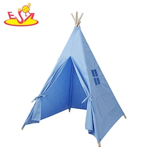 2021 Hot sale  foldable children play tents canvas playhouse toys for kids W08L045B