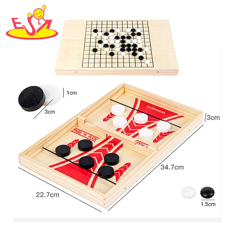 Wholesale wooden 2 in 1 ejection chesss for kids W11A132