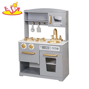 Customize wood oven kitchen toy with induction cooker W10C613