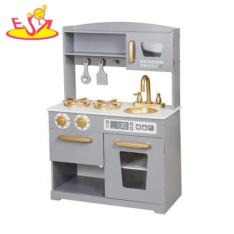 Customize wood oven kitchen toy with induction cooker W10C613