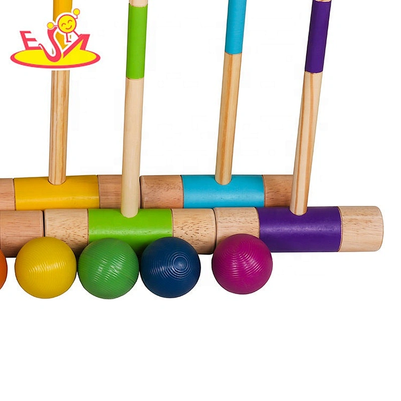 Premium garden 6 player croquet sets with wooden balls W01D043B