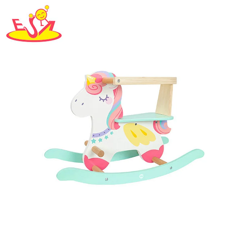 2021 New arrived  wooden kids rocking horse for baby  W16D132