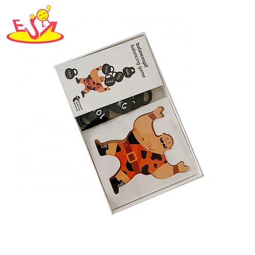 2021 Popular cartoon balance block game hand-eye coordination early education wooden stacking toys W13D315